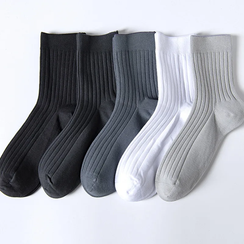 

New Autumn And Winter Men's Stockings, Sweat-absorbent, Breathable, Deodorant, Casual Business All-match Solid Color Cotton