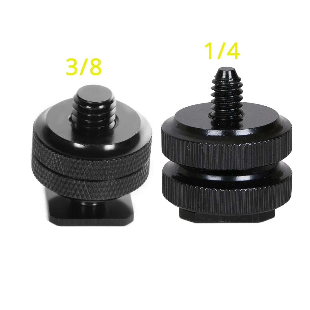 1/4 &quot3/8&quot вспышка Крепление адаптер для горячего башмака двойные гайки штатива