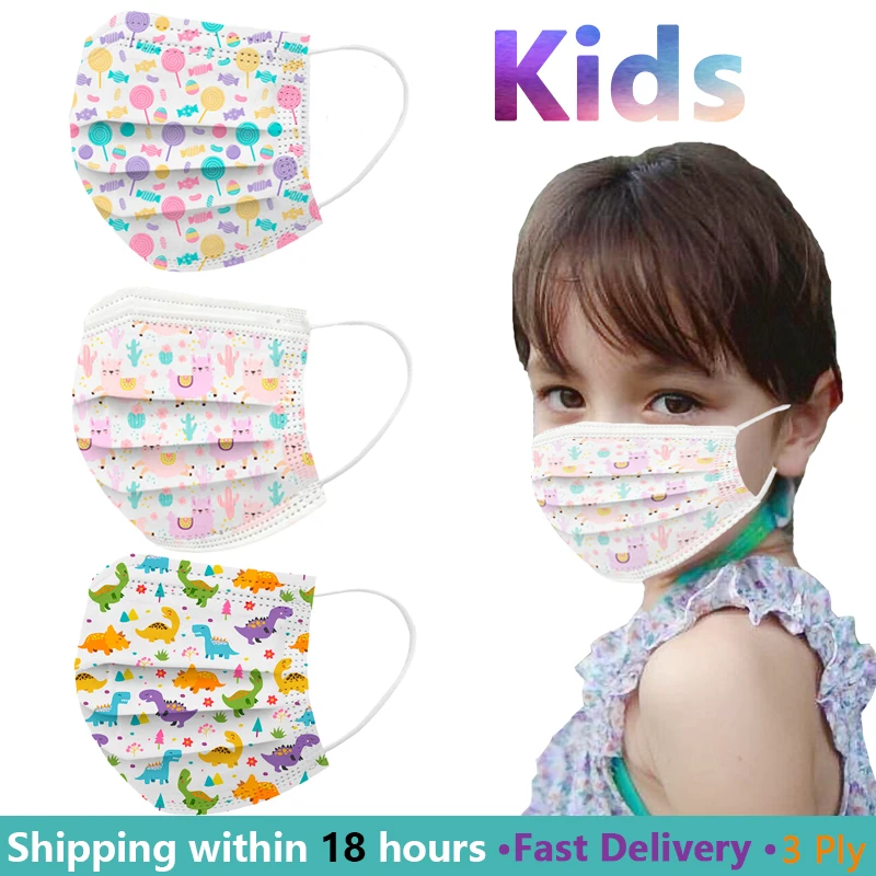 

10/50/100 pcs Cute Kids Disposable Medical Mask 3 Ply Child Face Mouth Masks Breathable Baby Protective Animal for Surgical Mask