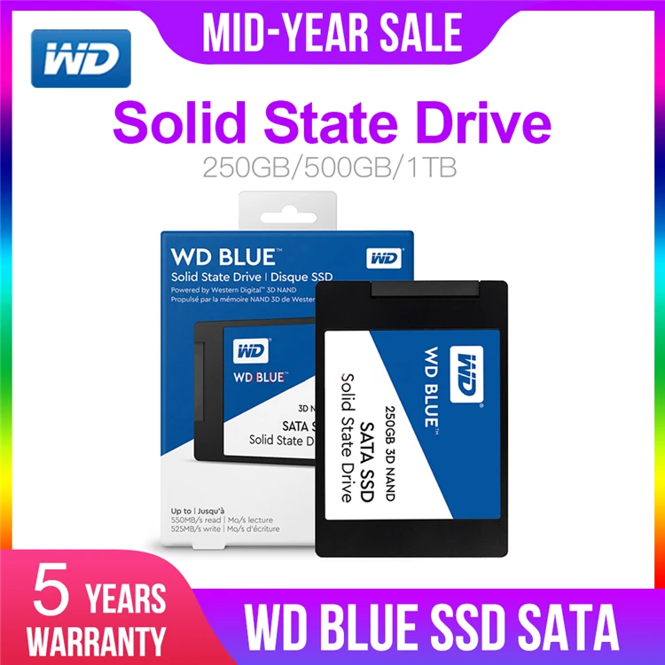 WESTERN DIGITAL WD Blue 3D NAND SSD 250 ГБ 500 ГБ 1 ТБ SATAIII Внутренние твердотельные диски 2," SSD жесткий диск для ноутбука