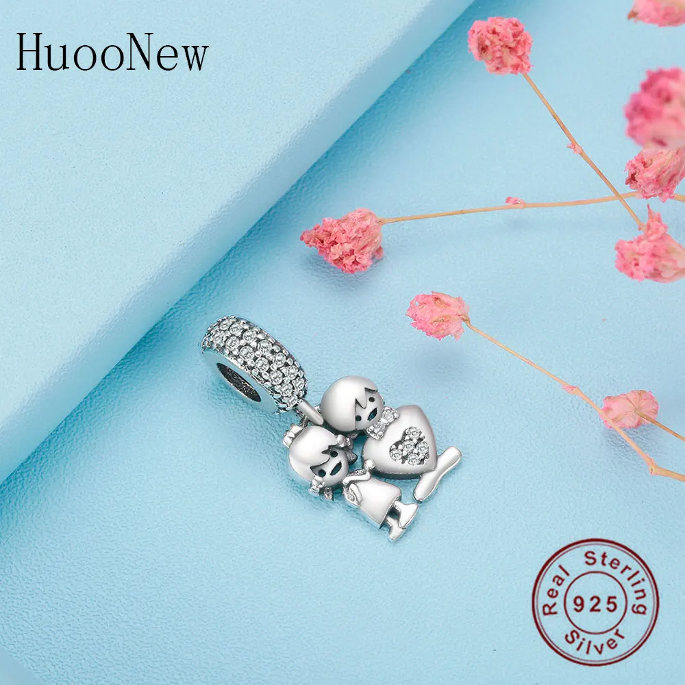 Оригинальный брендовый браслет HuooNew с подвесками серебряный для мальчиков и