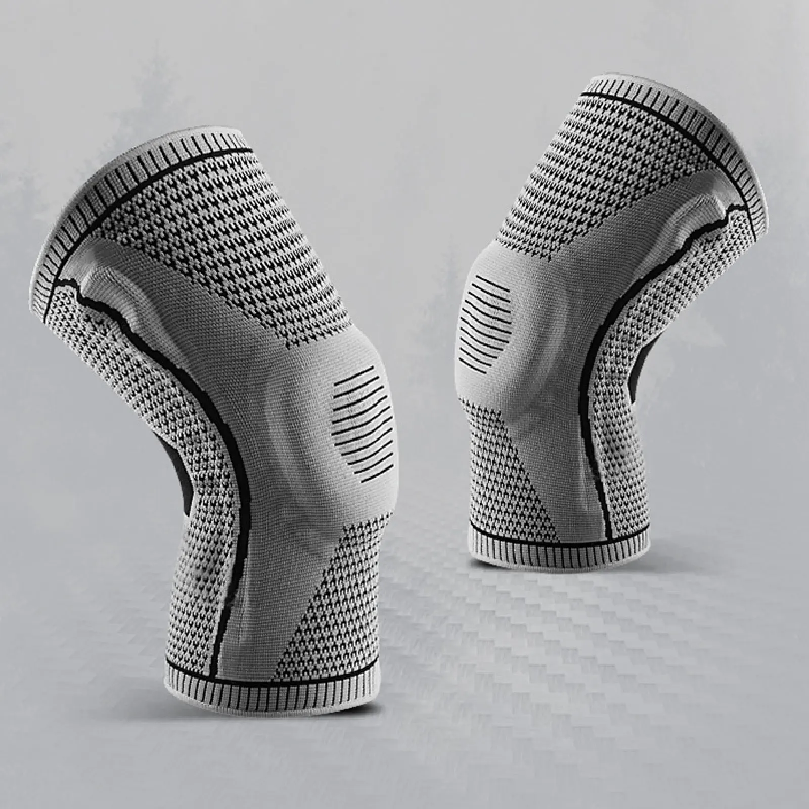 

1 Pair Stretchy Knee Brace Knee Pads Sleeves With Silicone Gel Spring Support For Knee Pain Sports Running Leg Guards(L/XL)