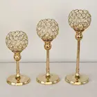 Хрустальный полый подсвечник, металлический подсвечник, праздничный, домашний, Свадебный декор, аксессуары для свечей, настольные подсвечники