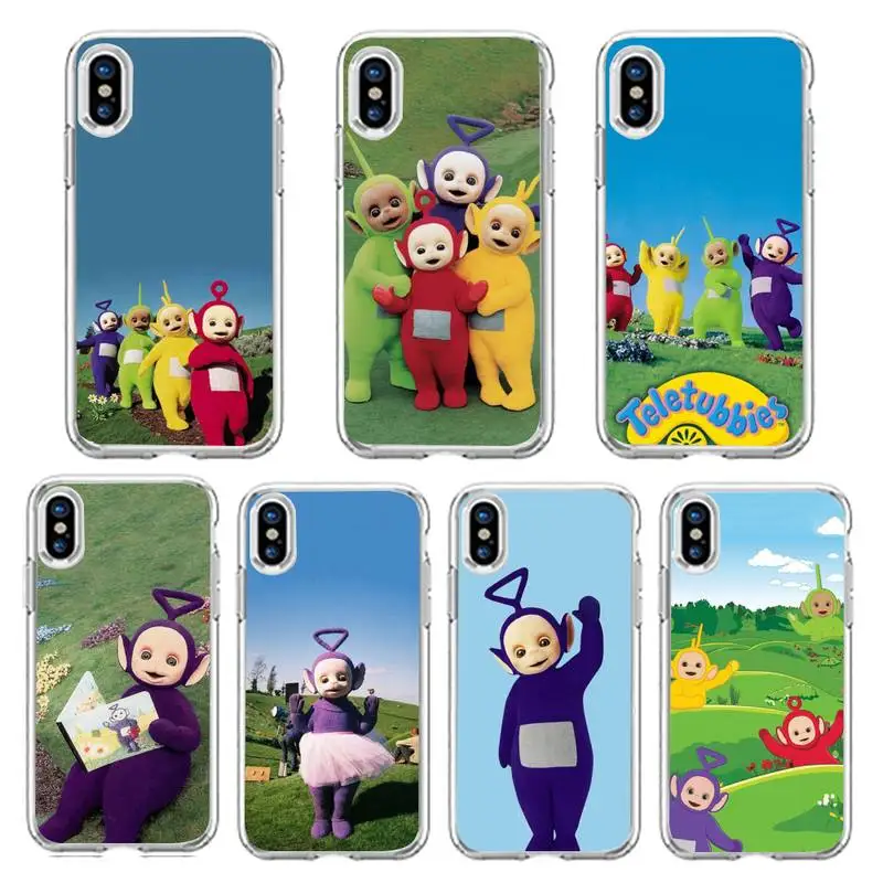 

Cartoon cute teletubbies Phone Case Transparent soft For iphone 12 11 13 7 8 6 s plus x xs xr pro max mini