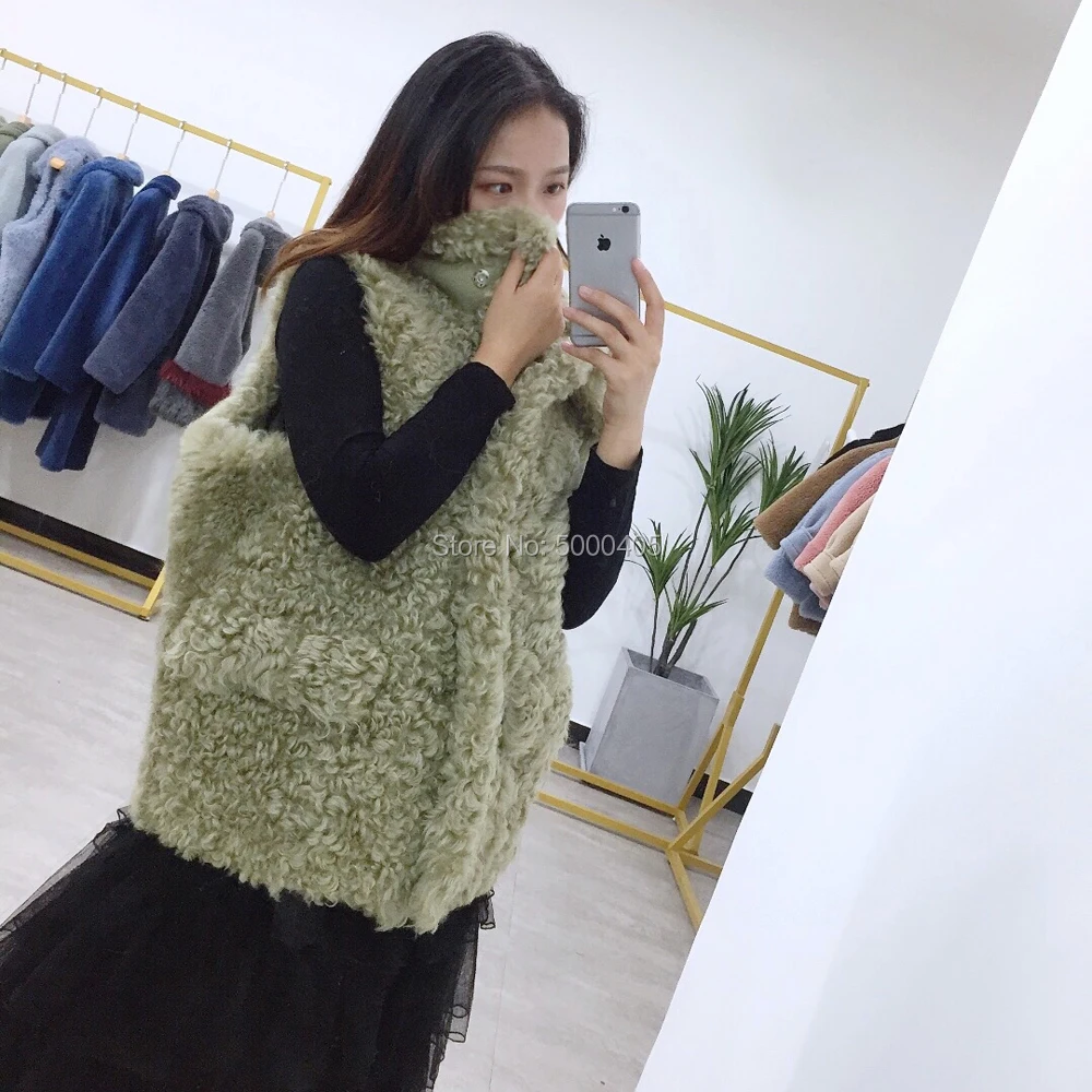 Модные женские жилеты из овечьей кожи AU1049 | Женская одежда