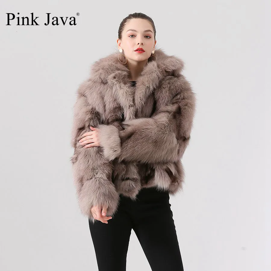 khaki Ppink java QC19007 пальто с натуральным мехом женский зимний Модный жакет; короткая куртка с натуральным лисьим мехом пальто новое поступление горячая распродажа - Цвет: khaki