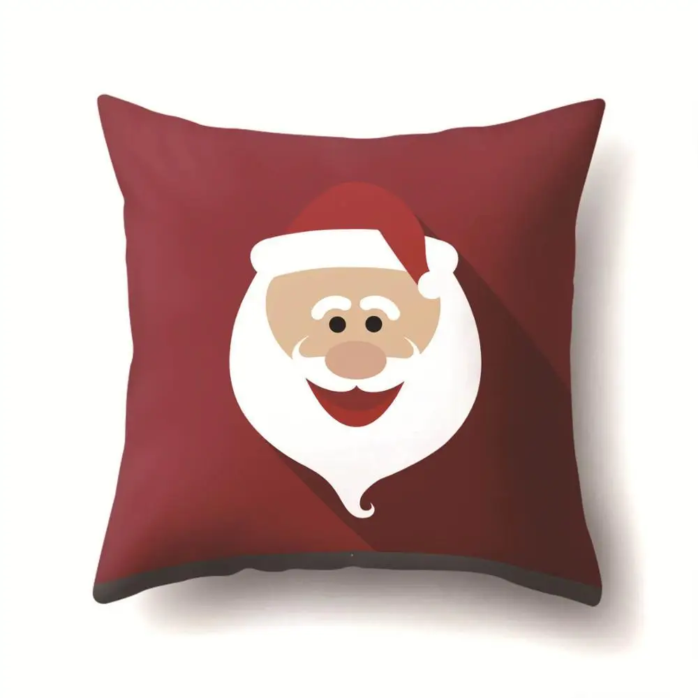 2BZ-40543-292 1Pcs Santa Pattern Christmas Cushion Cover 45*45 Decorative Throw Pillow Xmas New Year Home Decor Polyester Pillowcase 40543 - Цвет: 2BZ-40543-292