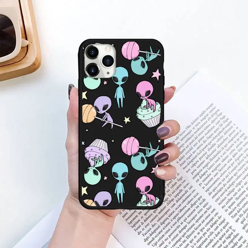 

Aesthetics Cute Cartoon Alien Phone Case for iPhone 11 12 pro XS MAX 8 7 6 6S Plus X 5S SE 2020 XR mini