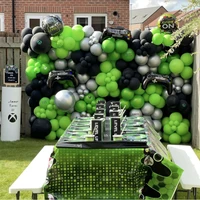 4020pcs green black birthday party metal latex balloons decorations game on gamepad computer game newyear globos christmas
