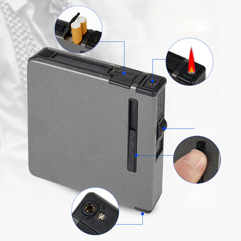 Турбо-зажигалка газовая зажигалка металлический чехол для сигарет