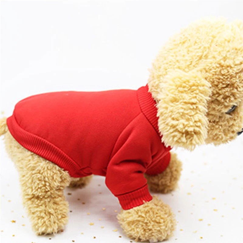 Осенне зимняя теплая мягкая одежда для собак Классическая однотонная домашних