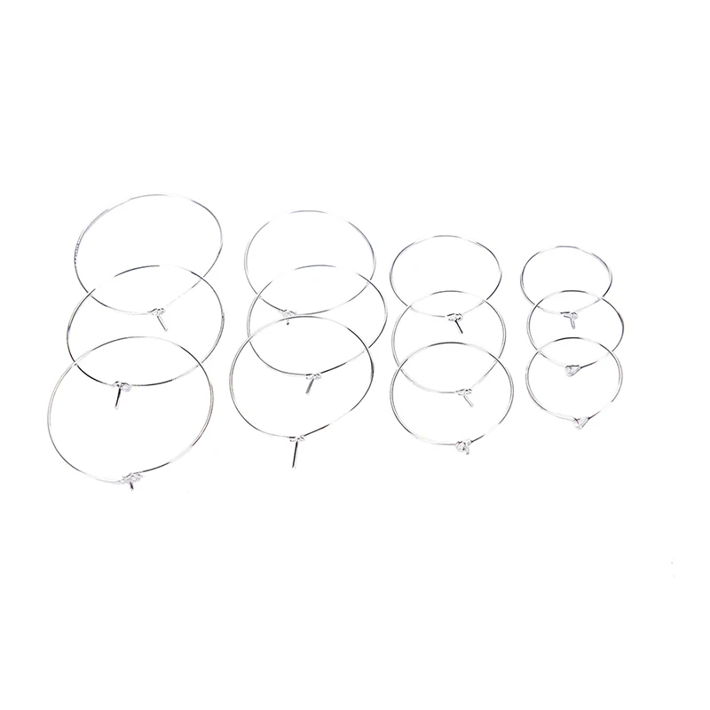 

100Pcs 4 Sizes Handmade DIY Wire Hoops DIY Drink Markers Wine Glass Cup Charm Rings Party Wedding Table Decor