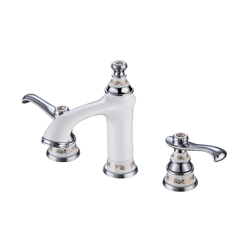 

Смеситель для раковины в ванную комнату, латунный керамический кран для раковины, для горячей и холодной воды, широкий смеситель с креплени...