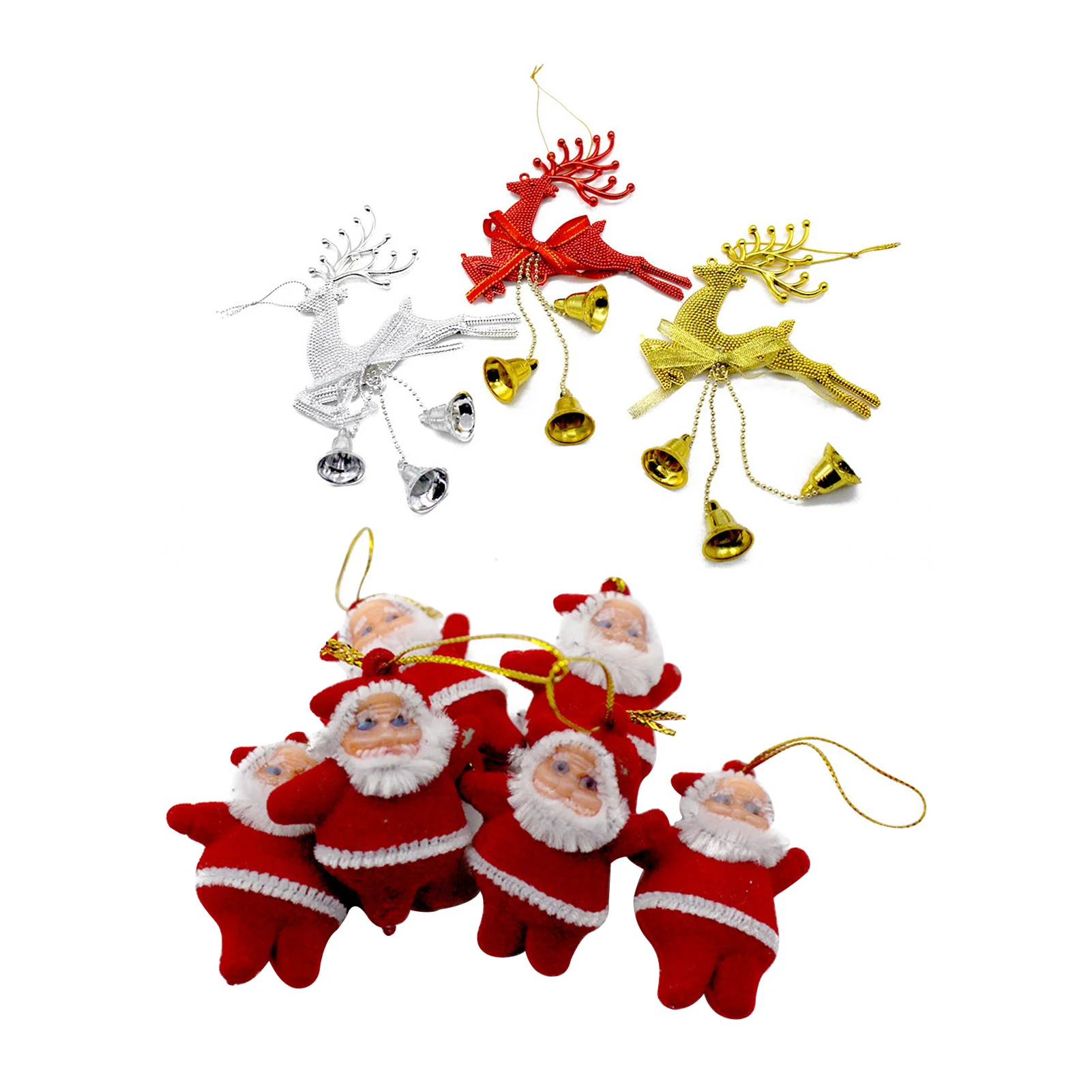 

9Pcs Santa Claus Elk Bells Pendant Christmas Tree Hanging Ornament Party Decor Home Ornaments