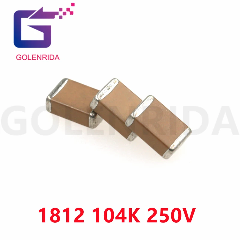 10 шт. многослойный керамический конденсатор 1812 4532 104K 250V X7R 10% SMD | Электронные