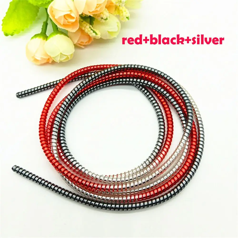 A 5pcs Gradient Color Cable Protector 1.4m Data Line Case Rope Protection Spring Cable Organizer Earphone Storage Holder Desk Set - Цвет: A