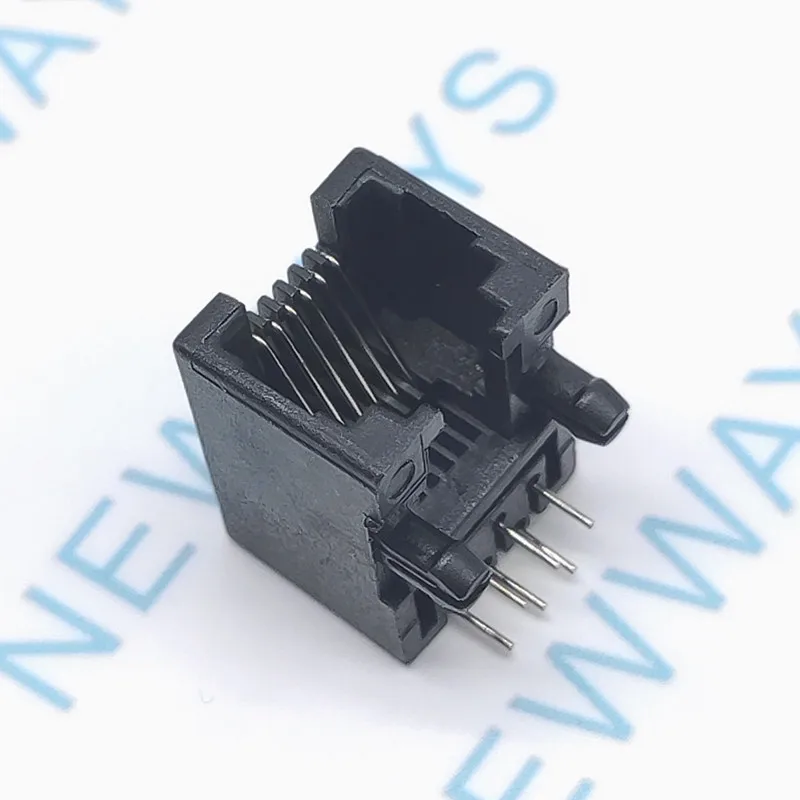 50 шт./лот Rj11 розетка Rj12 телефон 90 градусов 6 контактный Кристальный Женский Разъем