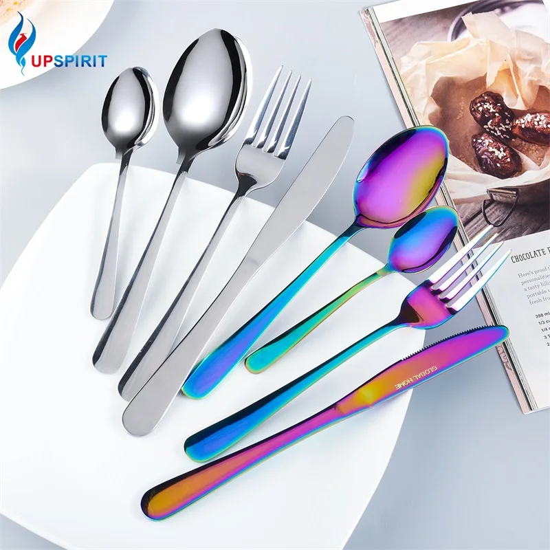 

Upspirit 16PCS Stainless Steel Cutlery Set Creative Dinnerware Silverware Sets Fork Knife Spoons Tableware For Kitchen Household
