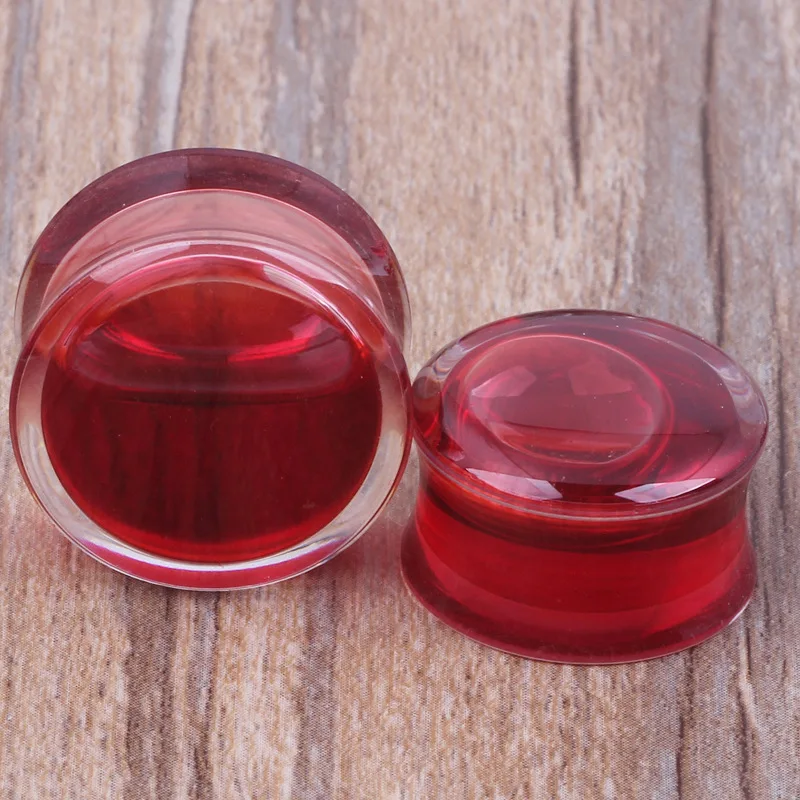 1Pcs Red Liquid Blood Ear Gauges Acrylic Plugs Tunnels Lobe Earrings Piercing Oreja Expander Body Jewelry | Украшения и