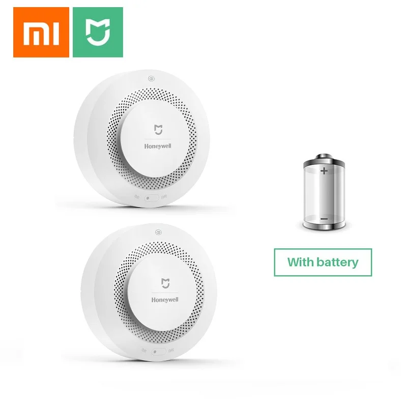 2PCS Mijia Honeywell детектор пожарной сигнализации фотоэлектрический датчик дыма Aqara Zigbee пульт дистанционного управления с приложением Mihome - Цвет: 2PCS