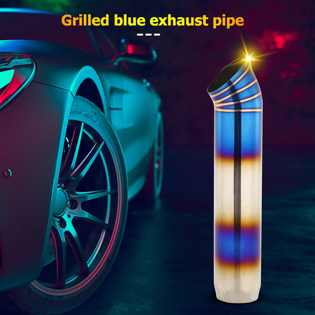 

Aluminum Alloy Exhaust Tip Burnt Blue Muffler Universal Car Auto Accessories Automobile Interior Decoration Parts