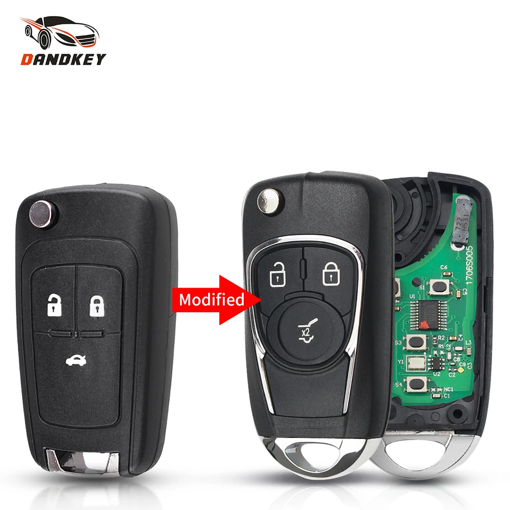 

Dandkey 2/3/4/5 Buttons Flip Remote Car Key Fob For Chevrolet Cruze Malibu Aveo Spark Sail Modified Key 315MHz/433MHz ID46 Chip
