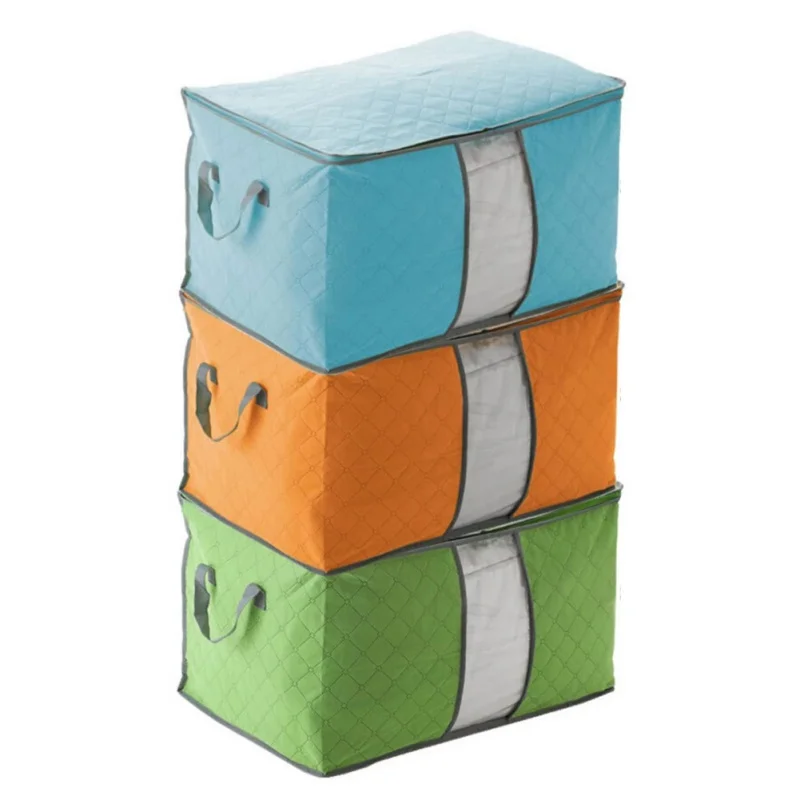 

Foldable Storage Bag Organizer Clothing Blanket Quilt Closet Cabin Sweater Organizer Storage Box Pouches Organizer Container