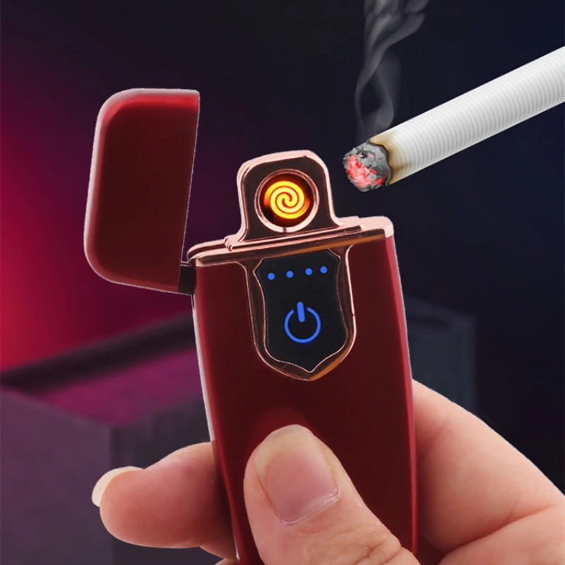 Электронная сигарета зажигалка USB зажигалка ветрозащитный Сенсорный Экран Индукционная зарядка зажигалка