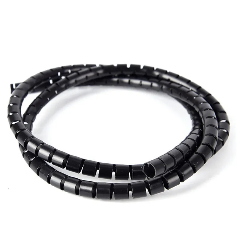 

3 Color 1m 10mm Cable Spiral Wrap Tidy Cord Wire Banding Loom Storage Organizer PC TV Tool