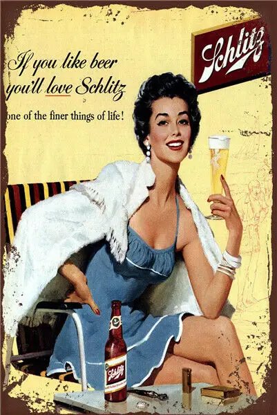Металлический жестяной знак schlitz Декор на пивную тему Bar Pub Home Vintage Retro | Дом и сад
