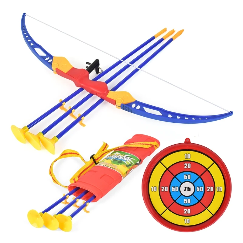 

Simulation Bow Arrow Plastic Soft Sucker Arrow with Target Toy Set for Children Kids H3CD