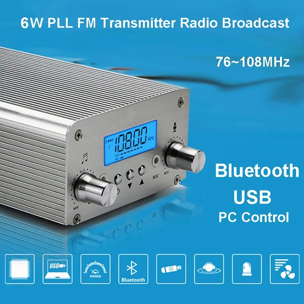 

Беспроводные регулируемые аксессуары мощности Высокоточный FM-передатчик от 76 до 108 стандартного Сплава 15 Вт PLL Радио стерео