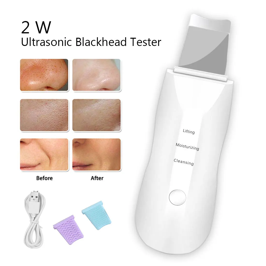 

Professional Ultrasonic Facial Skin Scrubber Deep Face Cleaning Peeling Shovel Exfoliating Acne Blackhead Remover Skin Care