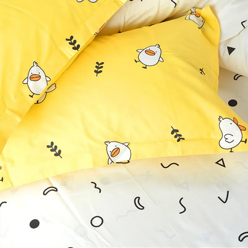 Ткань из 100% хлопка длинноволокнистая с рисунком утки для детского сада T1152 | Дом и