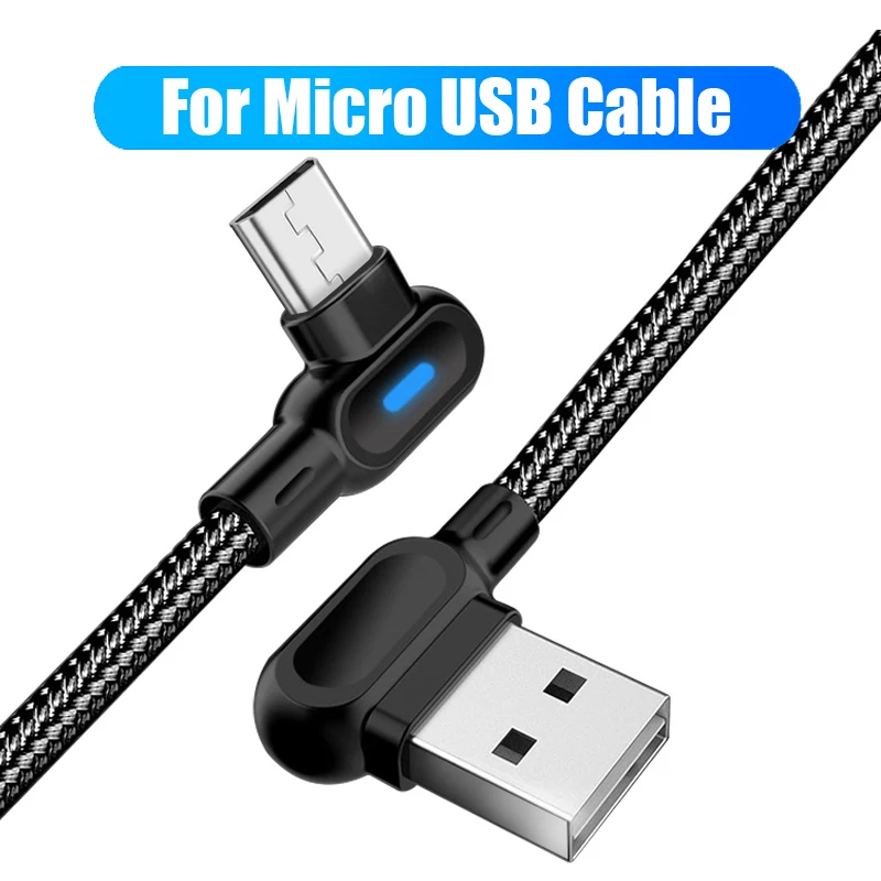 0,25/1/2 M 90 градусов Тип usb C кабель для передачи данных Micro USB Зарядное устройство для iPhone х XR XS MAX 6, 6 S, 7, 8plus, светодиодный кабель для мобильного телефона