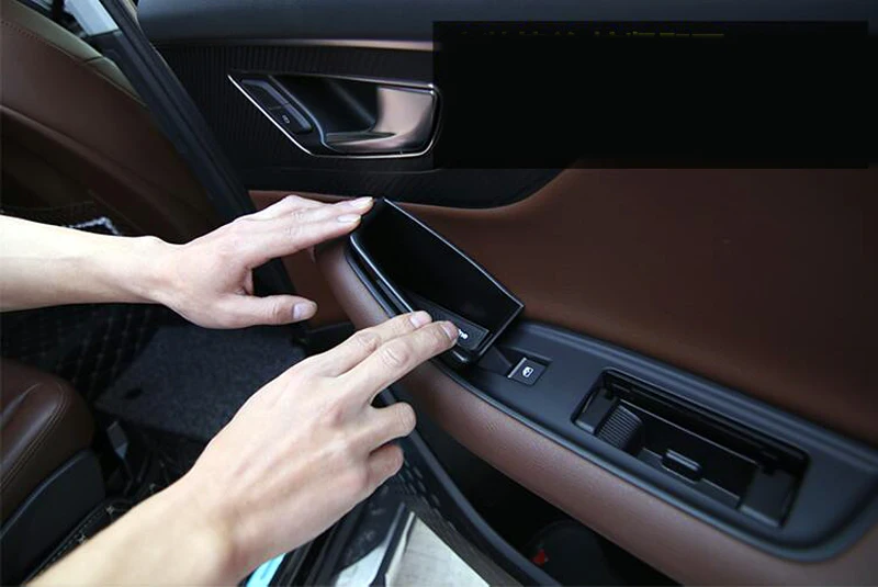 Для Audi Q7 2017 2018 2019 2020 Черная внутренняя коробка для хранения передней двери