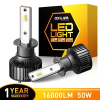 oxilam 2pcs car h1 h7 led headlight bulb for vw golf 7 5 passat b5 b6 b8 mk4 touran high low beams 6000k white 16000lm headlamp