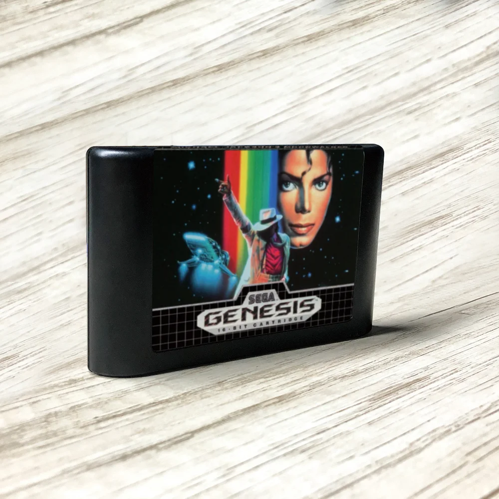 Майкл Джексон Moonwalker-этикетка США Flashkit MD Electroless Золотая фотография для Sega Genesis
