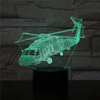 touch switch 3d table lamp bedside night sensor light led helicopter nightlight room party decor kids child toy birthday gift