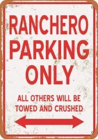 lomall 8 x 12 metal sign ranchero parking only vintage wall decor art