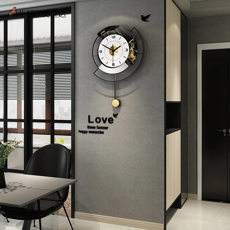 MEISD полукруглые часы настенные Креативный современный дизайн маятник украшение