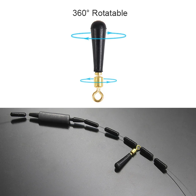 50pcs Drift Fishing Floats Seat Copper Head Rubber Bobber For Led Fishing Float Rotation Buoy Seat Fishing Tool Accessories