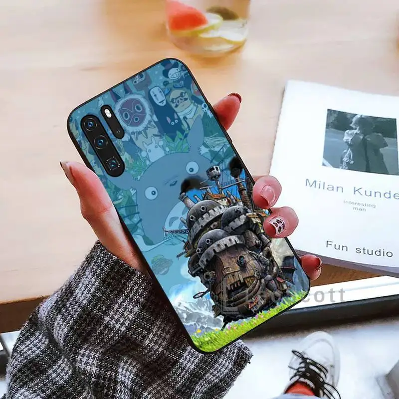 

Anime Howl's Howls Moving Castle Phone Case black For Huawei honor Mate mate P 10 9X 10i 20 30 40 y7 lite pro p smart 2019