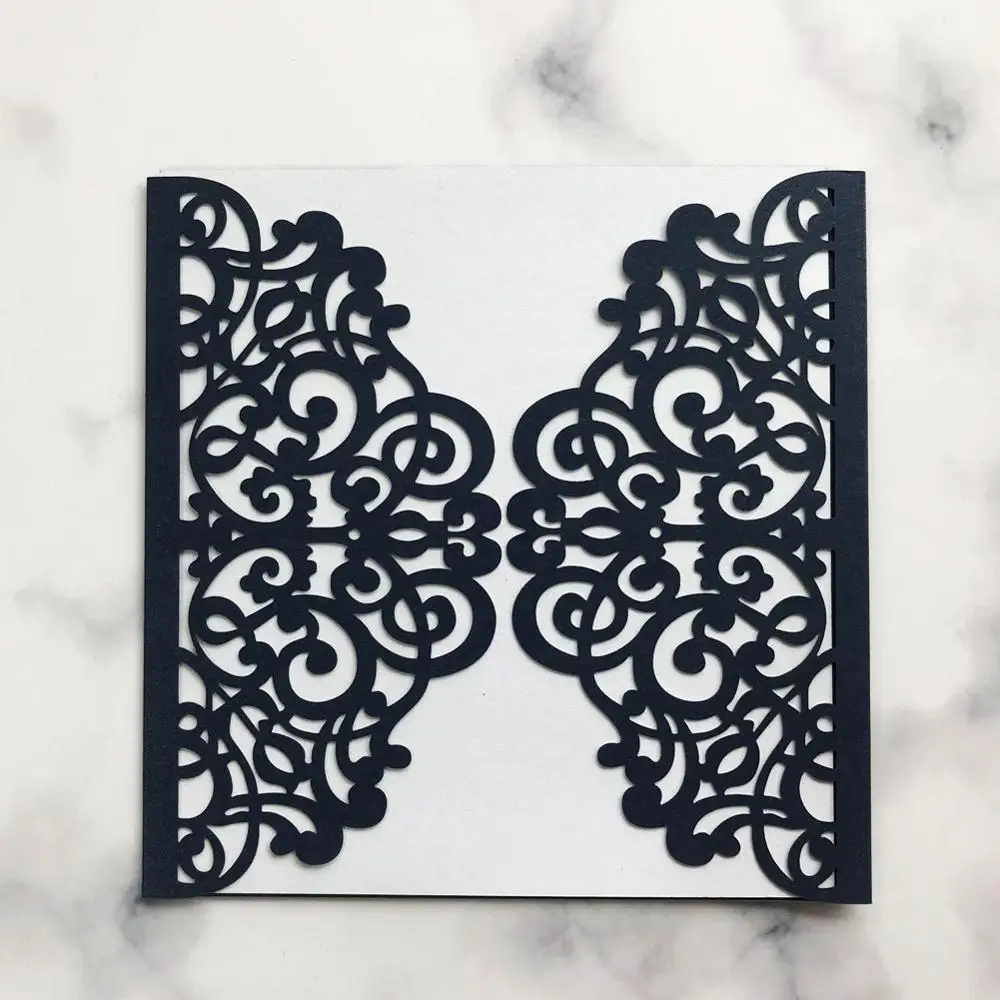 30 шт. элегантный кружевной дизайн лазерная резка свадебные пригласительные