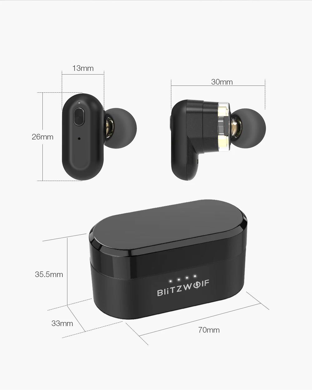 [Двойной динамический драйвер] Blitzwolf BW-FYE7 TWS bluetooth 5.0 Наушники-вкладыши Бас Стерео Наушники двустороннего вызова True Wireless Наушники Лучшая музыкальная гарнитура Наушники Handsfree