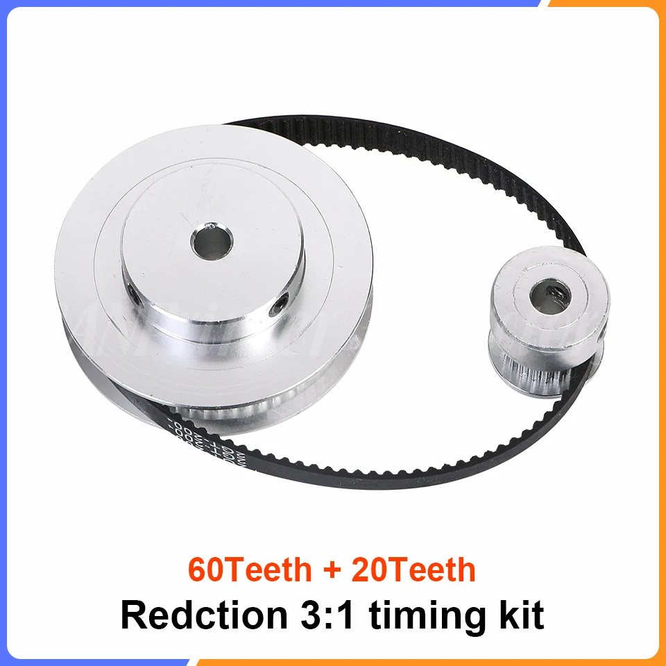 

Timing Belt Pulley GT2 60teeth 20teeth Reduction 3:1/1:3 3D printer accessories belt width 6mm Bore 5&8&10mm.
