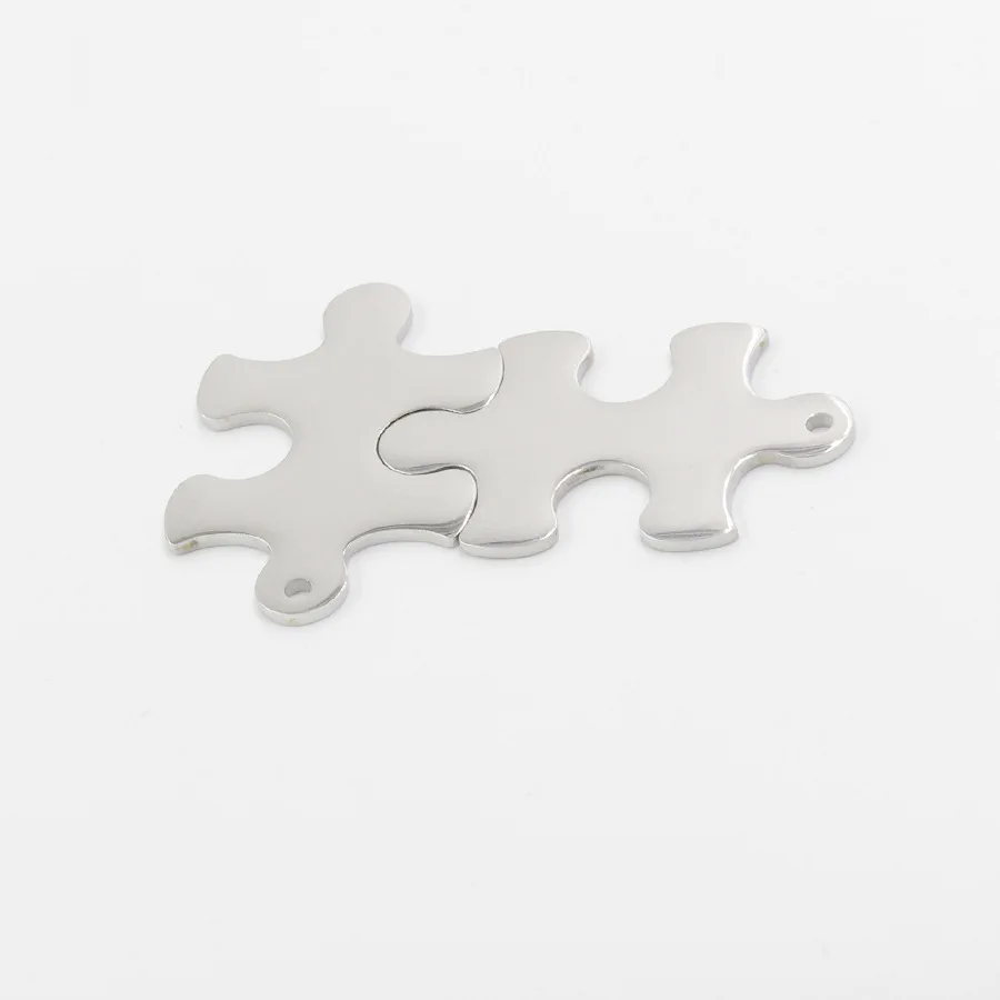 100% пустые пазлы из нержавеющей стали Очаровательная подвеска для ювелирных