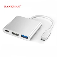 rankman type c to 4k hdmi compatible usb c 3 0 vga adapter dock hub for macbook hp zbook samsung s20 dex huawei p30 xiaomi 11 tv