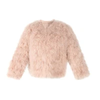 real fur coat women fashion fur coats winter real ostrich fur jackets natural turkey feather fluffy outerwear lady c418 1