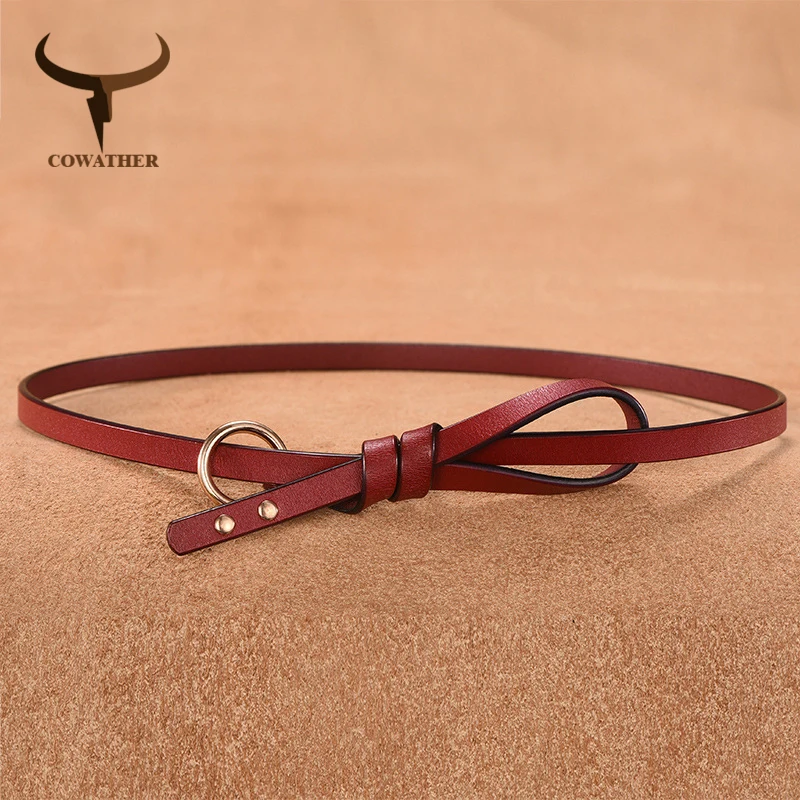 Женский ремень COWATHER из натуральной воловьей кожи высокого качества бесплатная